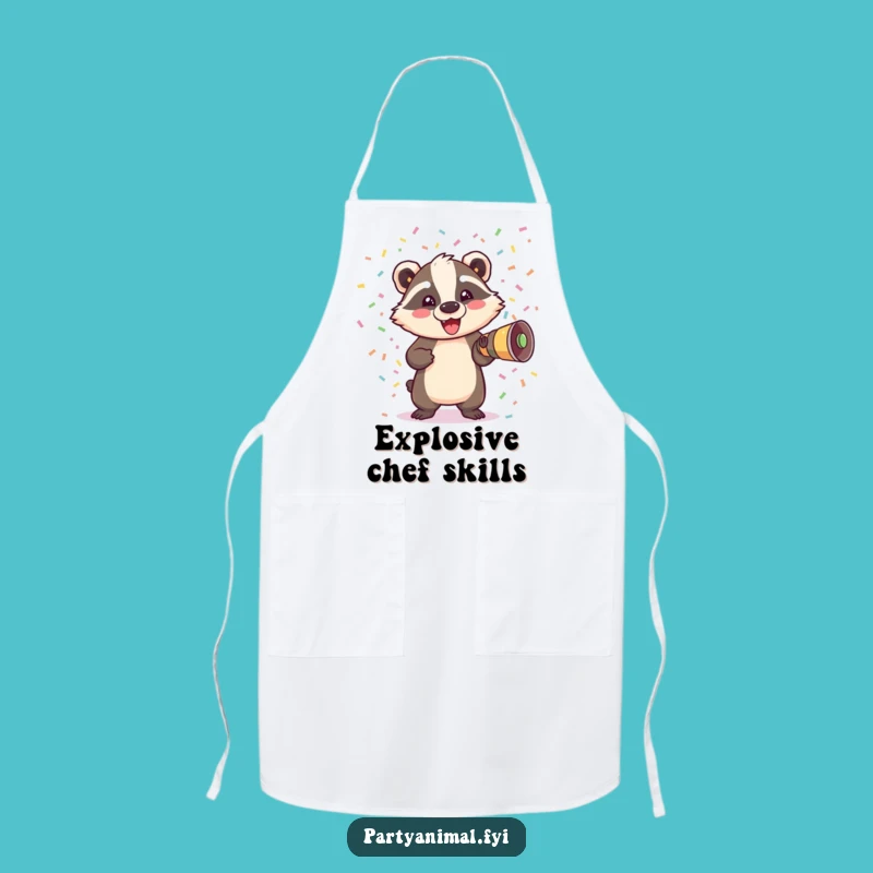 Funny Badger Confetti Apron: Cook Up a Celebration