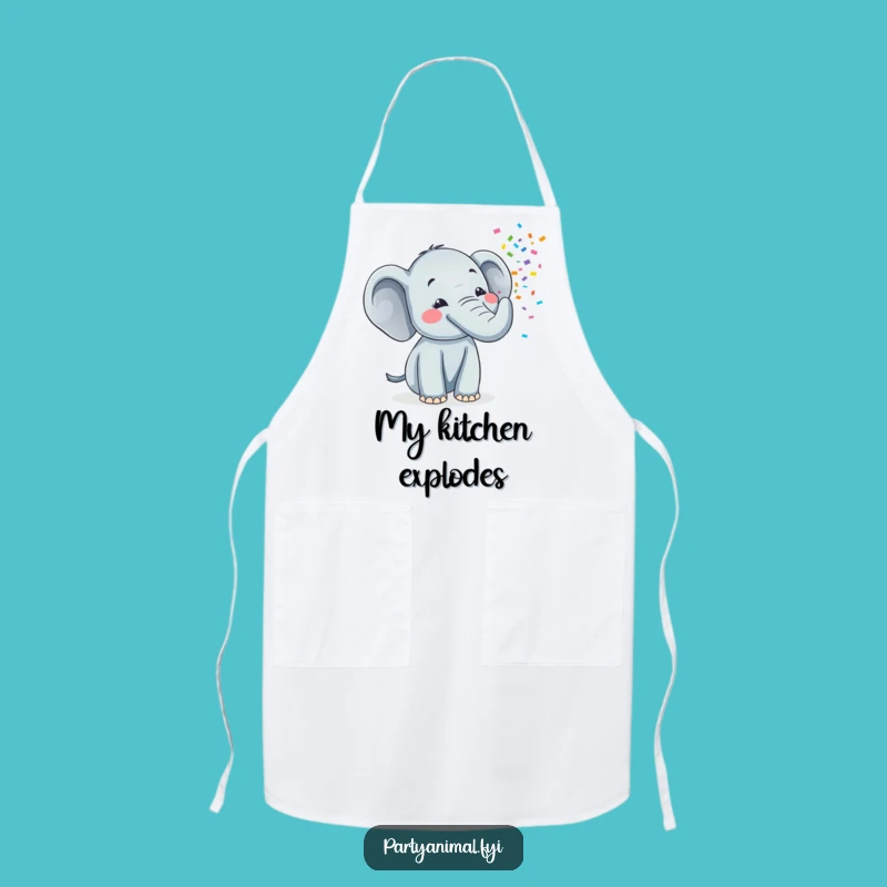 Funny Elephant Confetti Apron - Cheerful Party Chef Gift