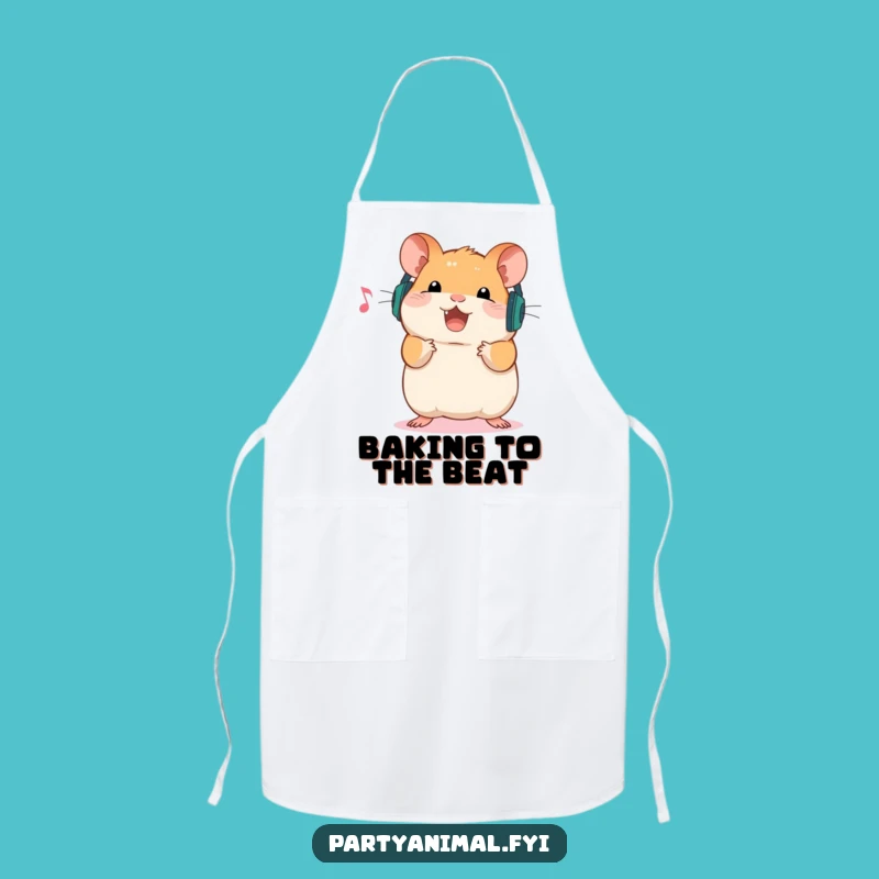 Funny Hamster Apron: DJ Headphones - Kitchen Beats Gift!