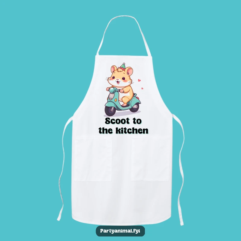 Funny Hamster Scooter Apron: Cook Up Smiles with This Hilarious Gift