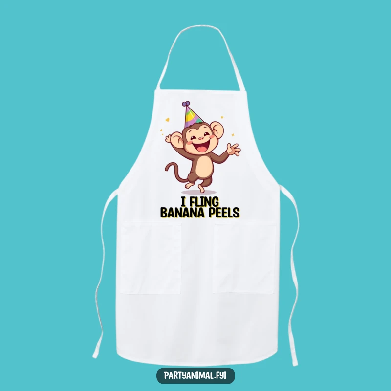Funny Monkey Apron: Jubilant Chef's Party Hat Cooking Gift