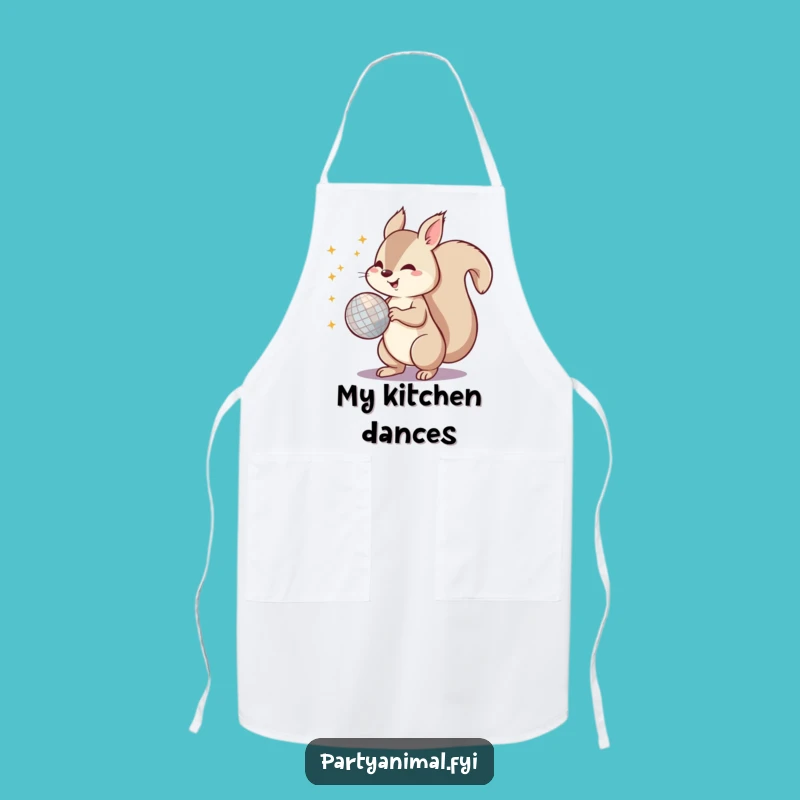 Funny Squirrel Disco Tail Apron - Party Kitchen Fun Gift