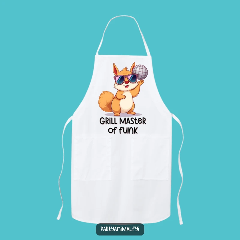 Funny Squirrel Disco Apron: Cook Up Some Fun!