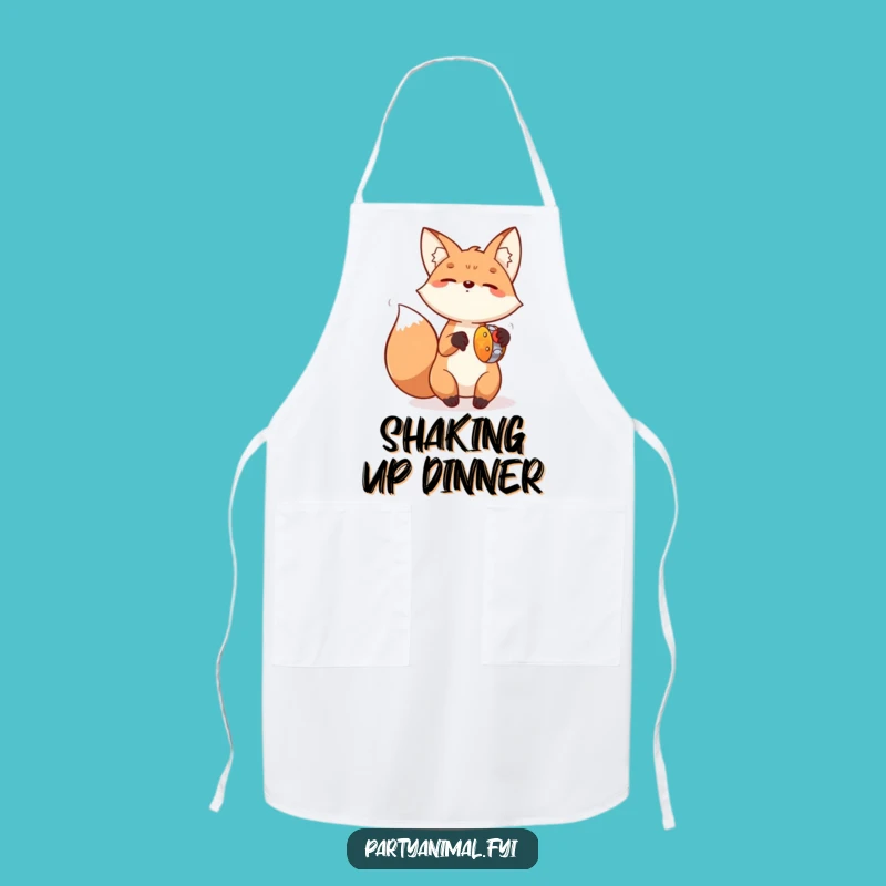 Funny Fox Tambourine Apron: Kitchen Fun & Festive Wear, Excellent Funny Gift!