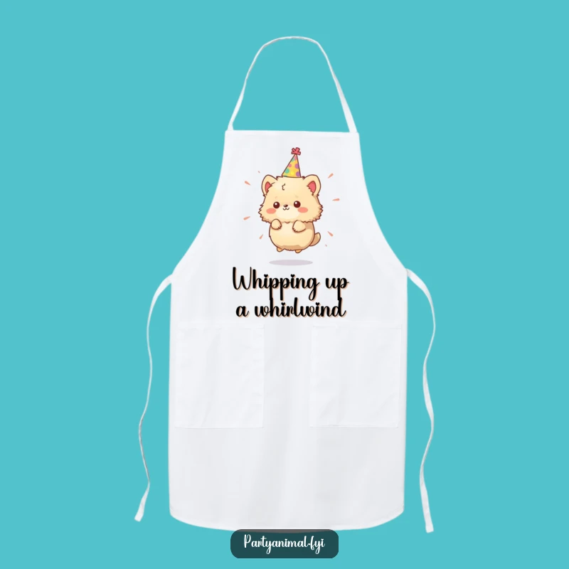 Funny Fluffy Party Animal Apron: Cook Up Fun with this Hilarious Spinning Character!