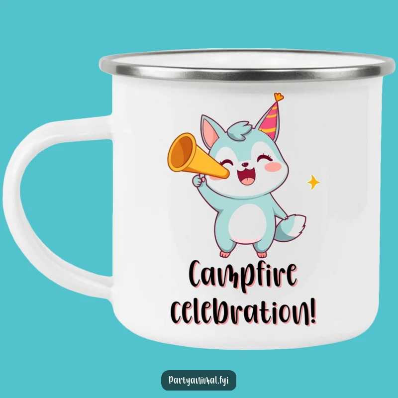 Campfire Cheers: Funny Animal Party Horn Camping Mug