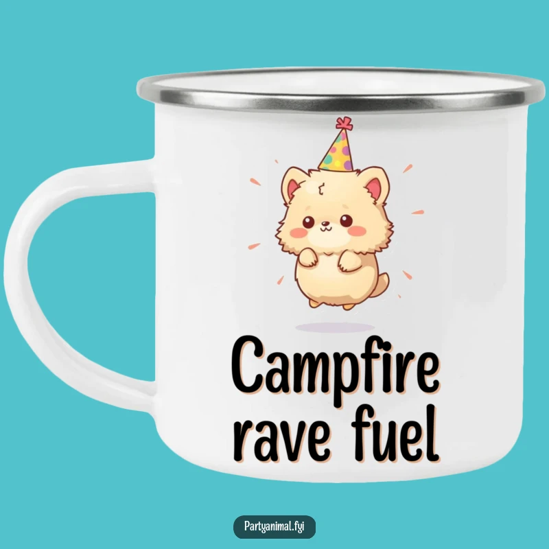 Funny Fluffy Party Animal Camping Mug: Adventure with this Hilarious Spinning Character!