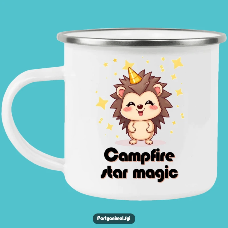 Funny Hedgehog Stars Camping Mug: Starry Sips on Every Adventure