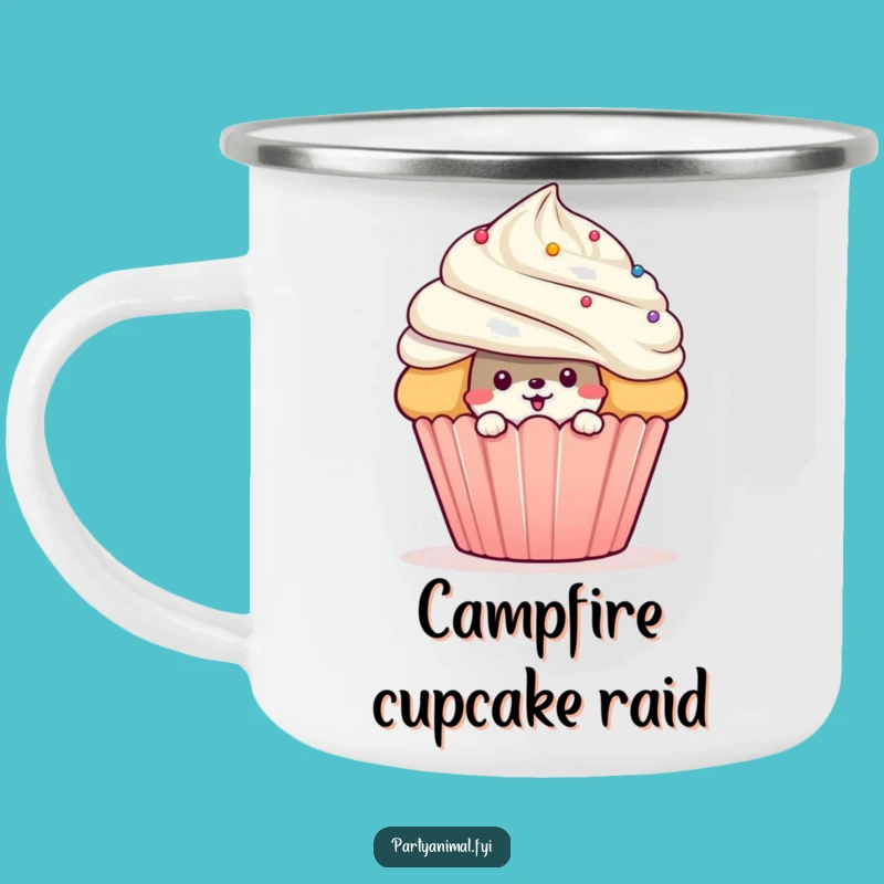 Funny Mischievous Animal Cupcake Camping Mug: Sweet Campfire Surprise, Brilliant Funny Gift!