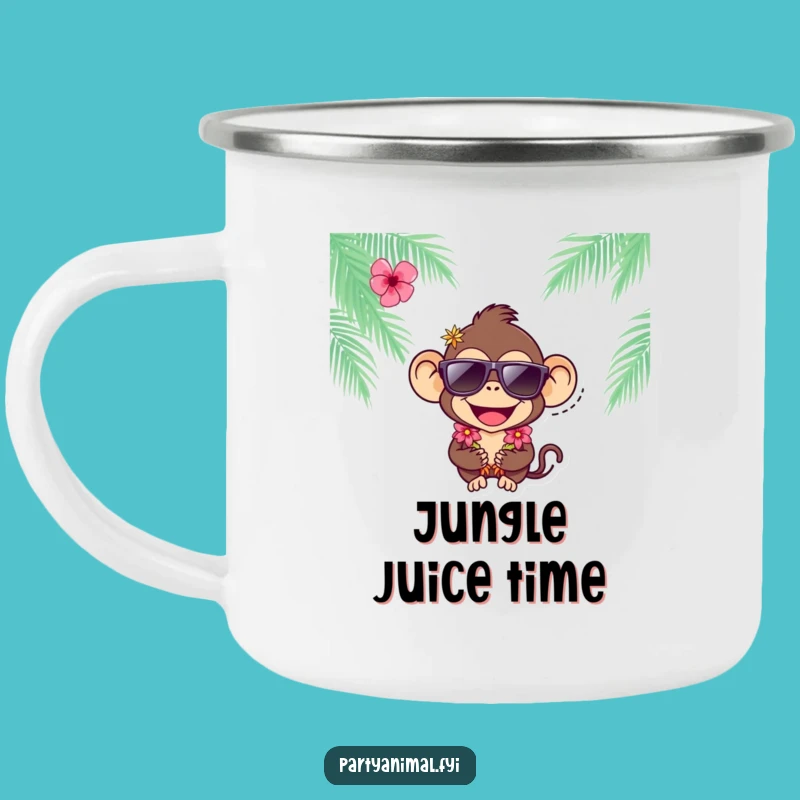 Funny Monkey Camp Mug - Sunglasses & Tropical Adventure Gift