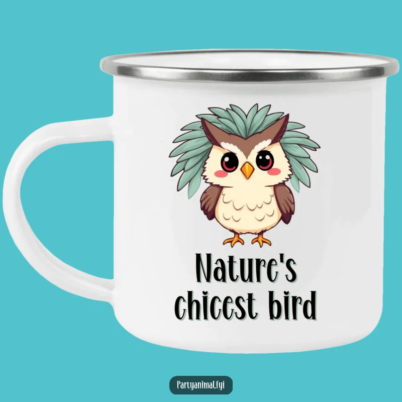 Funny Owl Boa Camping Mug: Glamorous Sips on Every Adventure