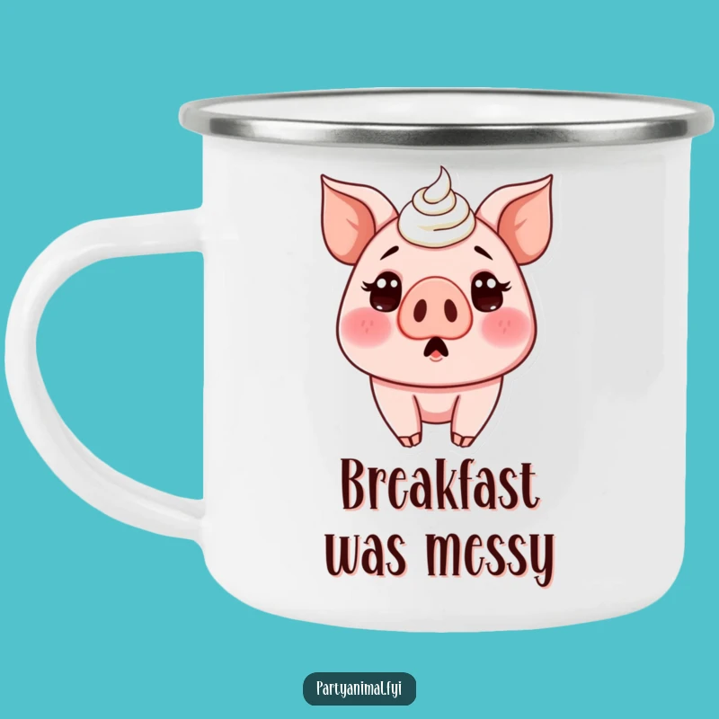Funny Pig Frosting Camping Mug - Durable & Humorous Outdoor Gift