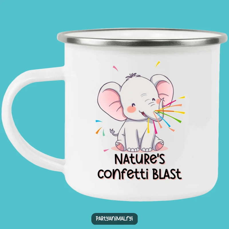 Funny Kawaii Elephant Streamer Camping Mug: Your Festive Adventure Companion!