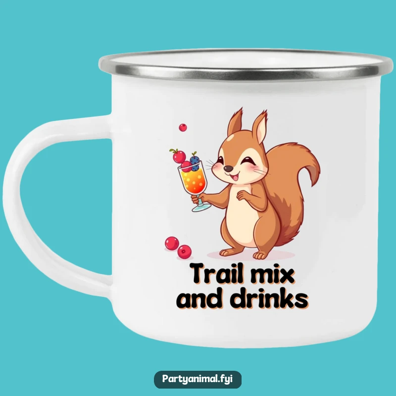 Funny Squirrel Cocktail Camping Mug: Berry Juggling Adventure, Hilarious Camp Gift