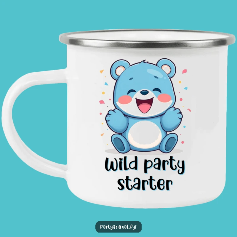Funny Blue Bear Confetti Camping Mug - Outdoor Celebration Humor Gift