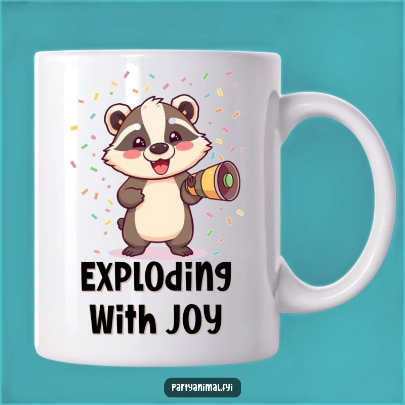 Funny Badger Confetti Cannon Mug: A Blast of Laughter Gift