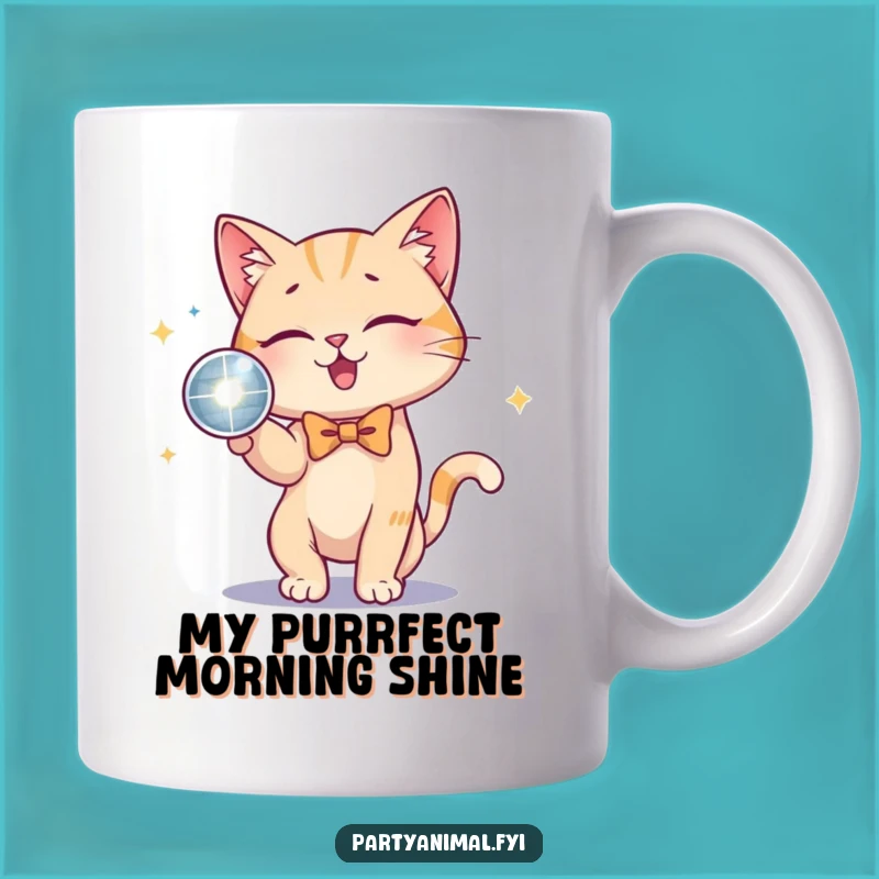 Funny Cat Bow Tie Disco Ball Mug: Posh Party Animal, Perfect Funny Gift!