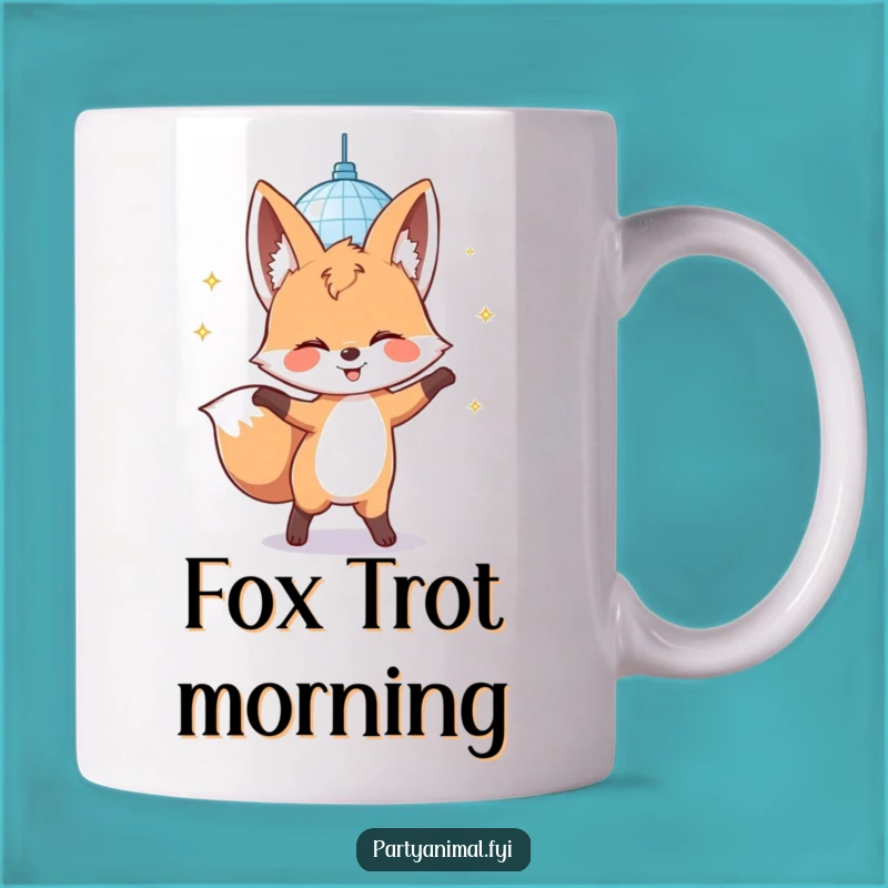 Funny Fox Disco Mug: Dance Party Humor and Perfect Gift Idea