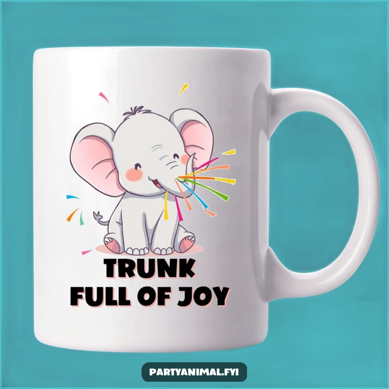 Funny Kawaii Elephant Streamer Mug: A Giggle-Worthy Gift for Party Lovers!