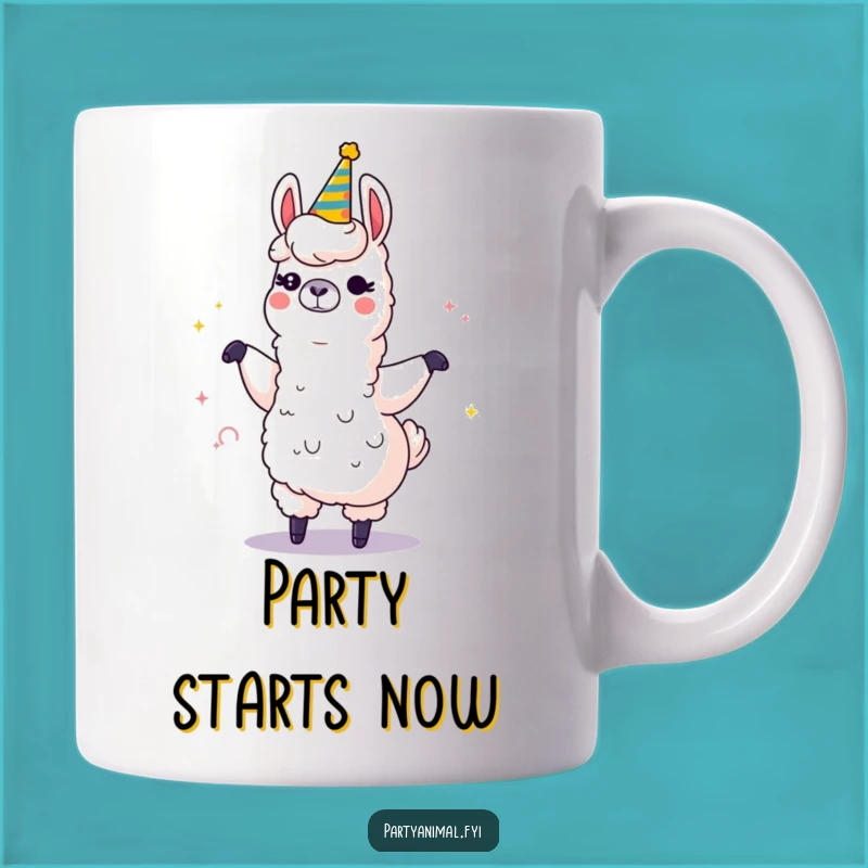 Funny Llama Winking Mug - Sparkling Party Horn Dancer Gift for Fiesta Fun