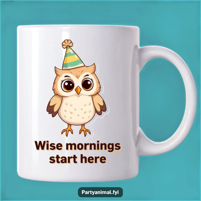 Funny Owl Party Hat Mug: Curious and Comical Gift Idea