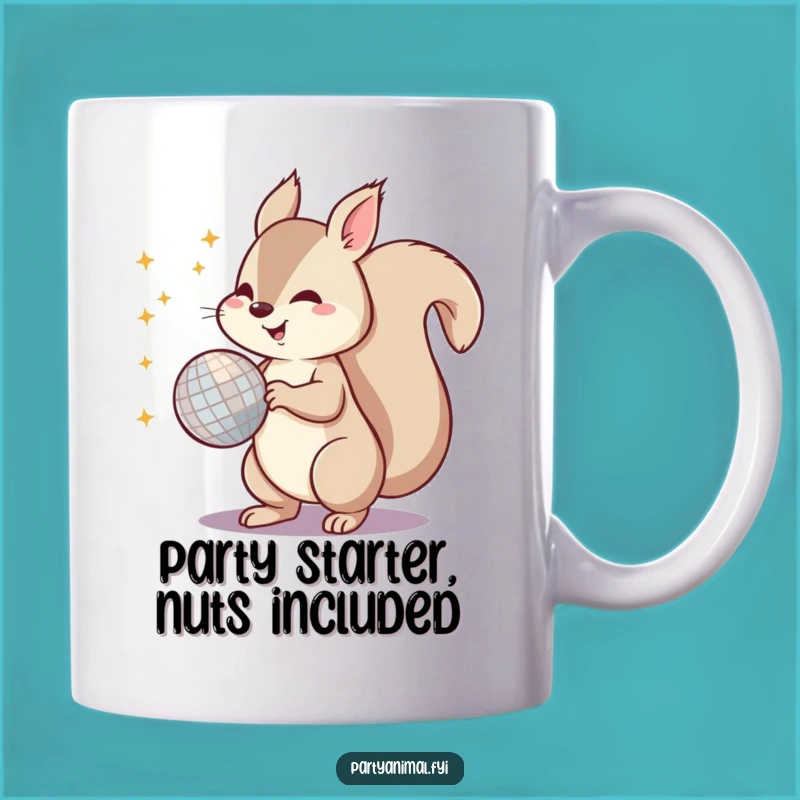 Funny Squirrel Disco Tail Mug - Groovy Party Gift for Energetic Friends