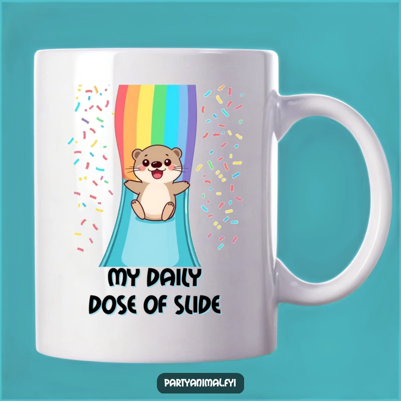 Funny Otter Rainbow Slide Mug: Hilarious Gift for Otter Lovers