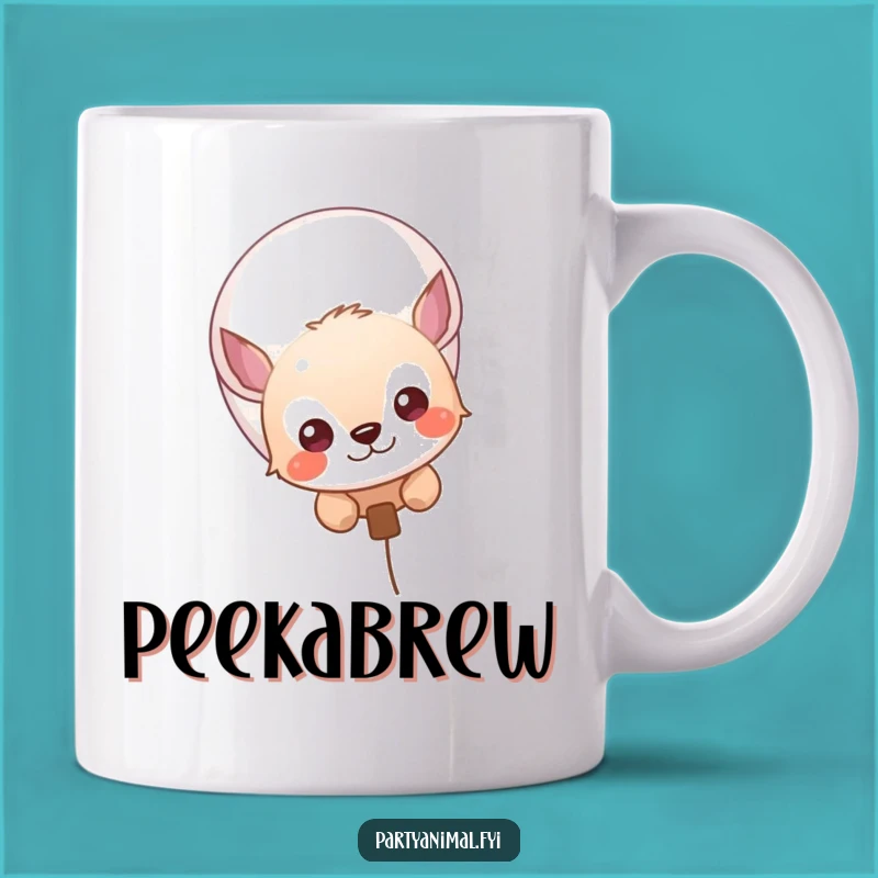 Funny Curious Animal Mug: Peek-a-Boo Fun for Art Lovers