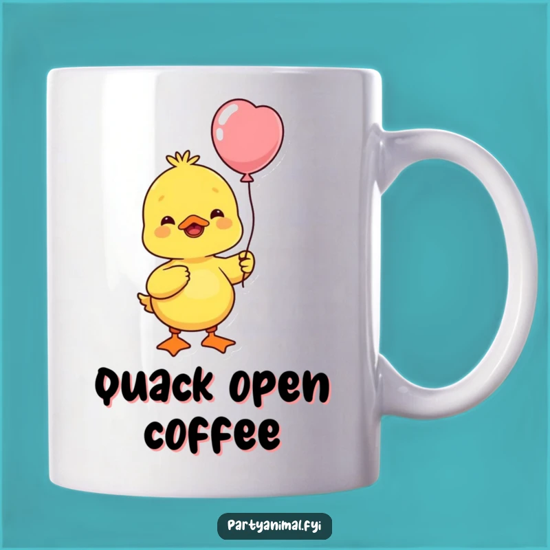 Funny Yellow Duck Balloon Mug - Cheerful Bobbing Gift Idea