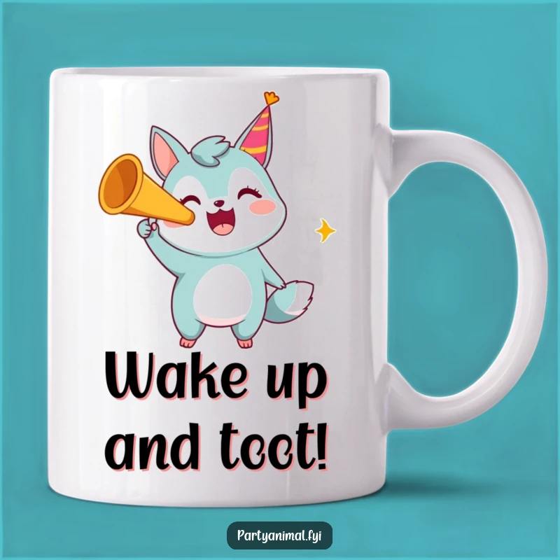 Funny Party Horn Animal Mug: Loud Fun for Your Morning