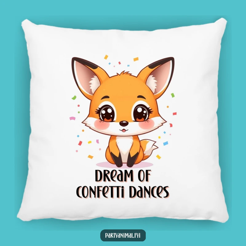 Funny Fox Juggling Confetti Pillow - Comfy & Hilarious Decor Accent