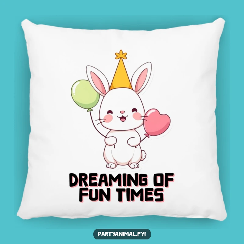 Funny Rabbit Party Pillow: Cheerful Character Accent, Cozy & Hilarious Decor