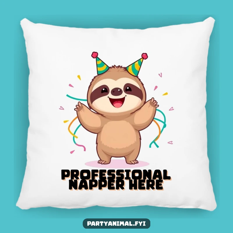 Funny Sloth Pillow: Party Streamer Slow Shimmy Comfort Gift