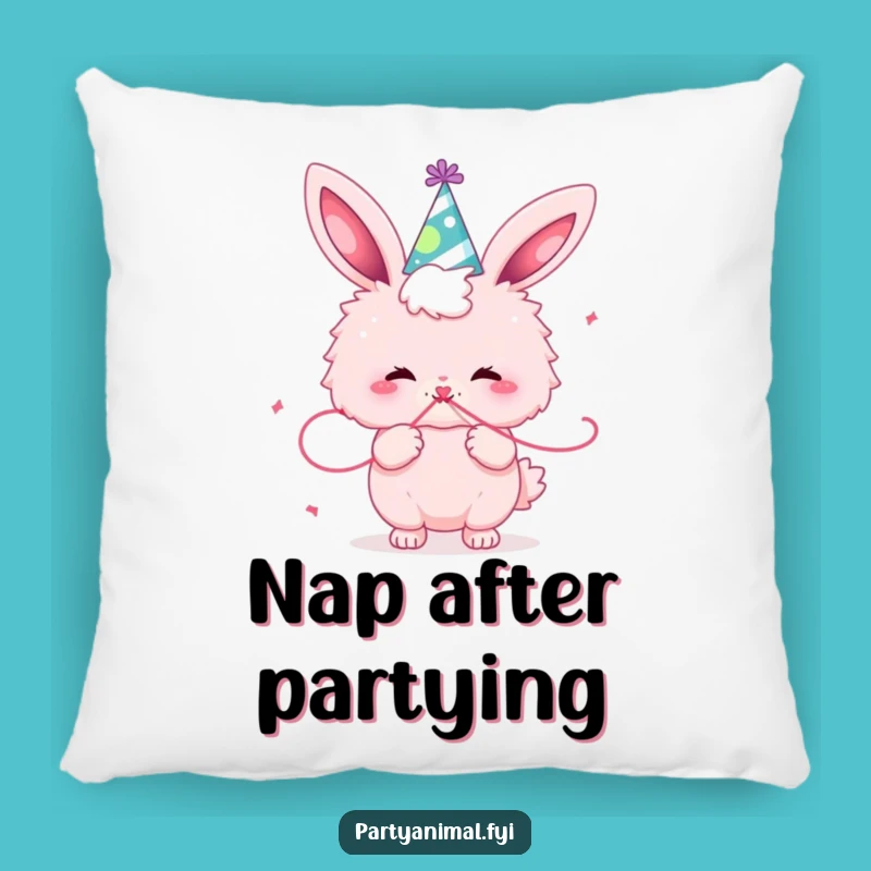 Funny Pink Bunny Party Pillow - Cozy Comfort & Festive Decor Gift