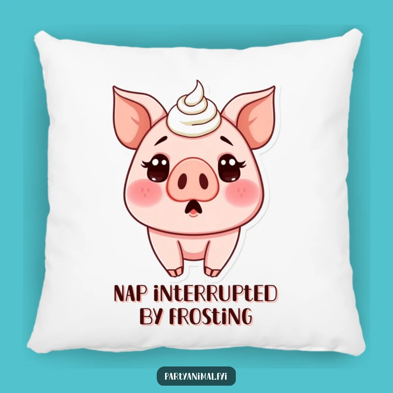 Funny Pig Frosting Pillow - Cozy & Hilarious Accent Pillow Gift