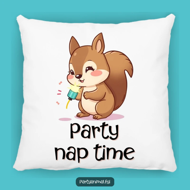 Funny Kawaii Squirrel Party Popper Pillow: Cozy Up with Curiosity!