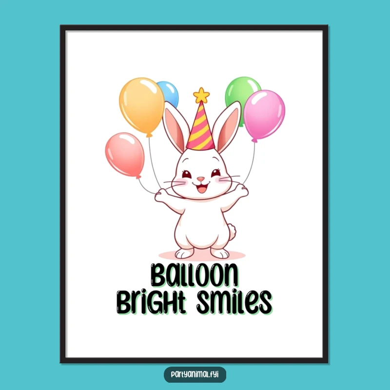 Funny Bunny Art Print: Cute Juggler Decor, Perfect Funny Gift