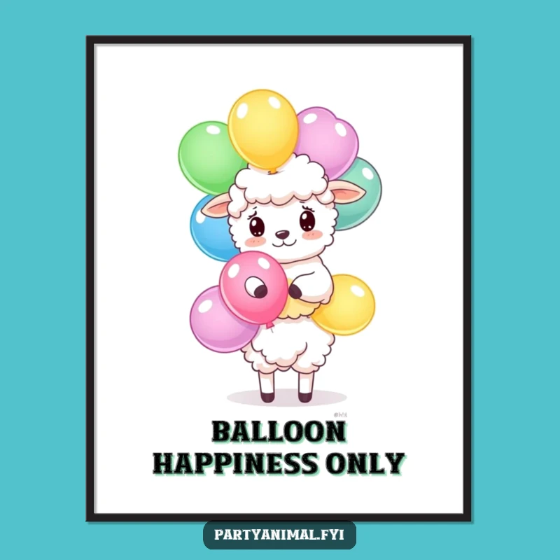 Funny Sheep Balloon Digital Print: Instant Whimsy for Your Space