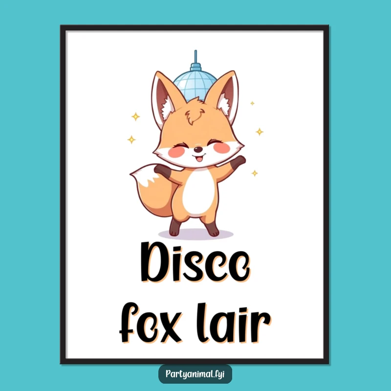 Funny Fox Disco Art Print: Instant Groovy Decor and Hilarious Gift