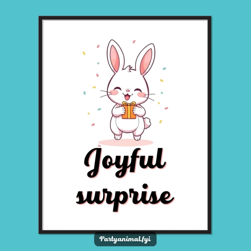 Funny Bunny Digital Art - Confetti Gift Decor, Instant Funny Gift