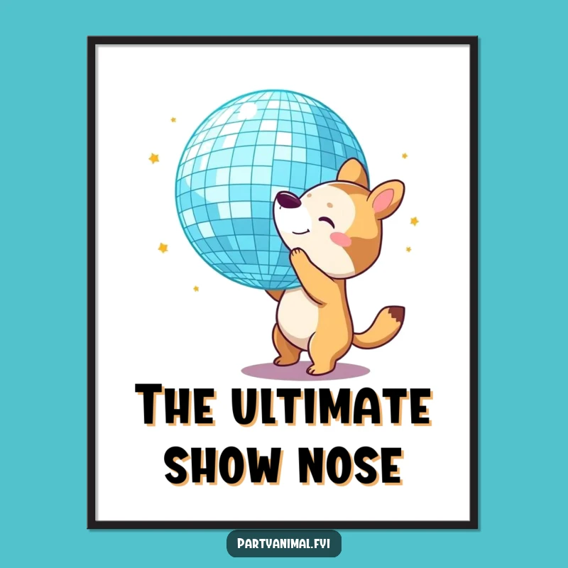 Funny Disco Animal Art Print: Decorate with Retro, Hilarious Style!