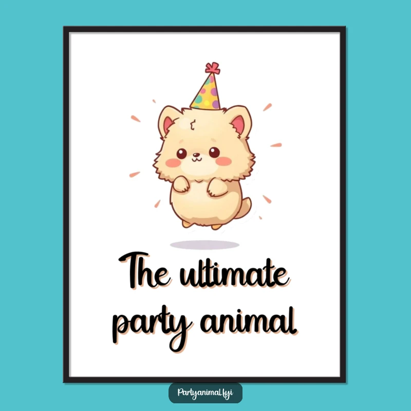 Funny Fluffy Party Animal Art Print: Decorate with this Hilarious Spinning Character!