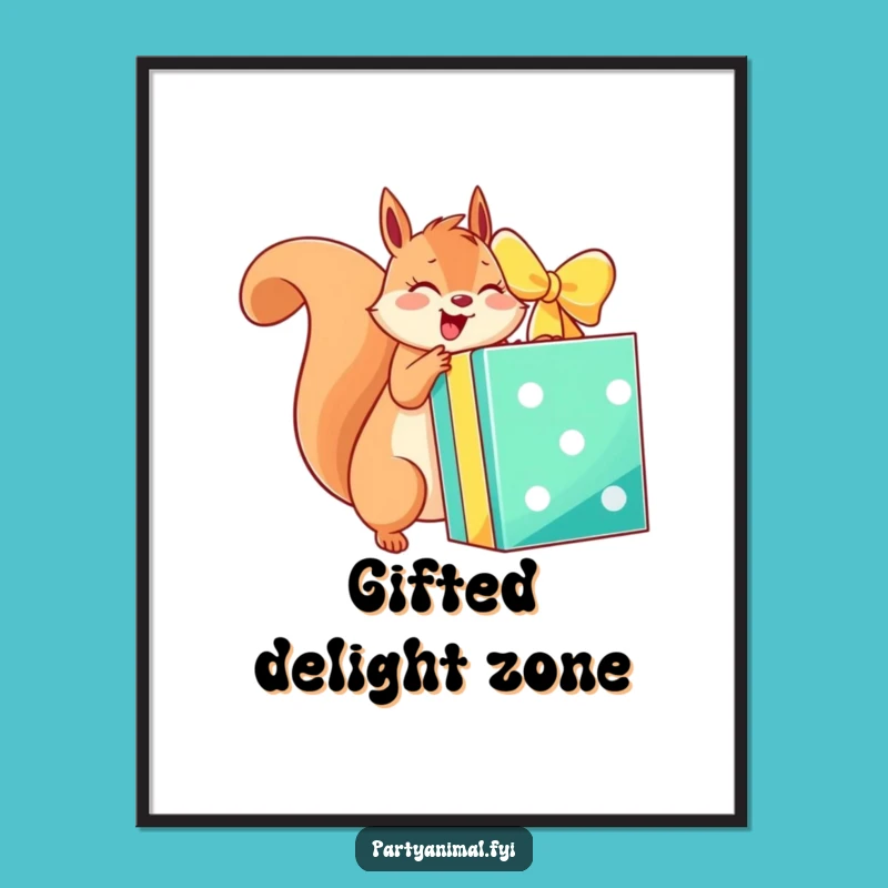 Funny Squirrel Gift Art Print: Instant Exciting Decor and Hilarious Gift