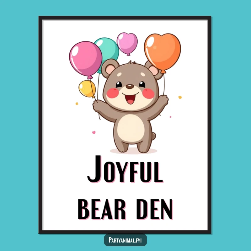Funny Bear Juggling Art Print: Instant Cheerful Decor and Hilarious Gift