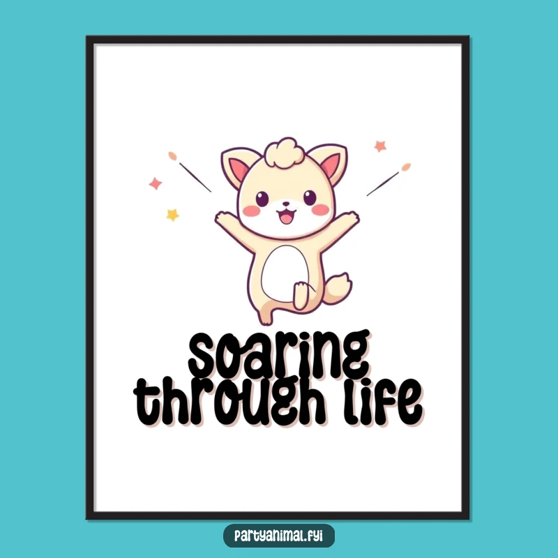 Instant Celebration: Funny Jumping Animal Streamer Art Print