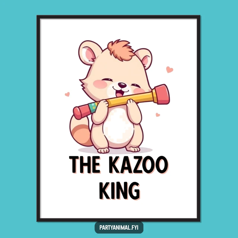 Funny Kazoo Animal Art Print: Decorate with Hilarious Musical Flair!