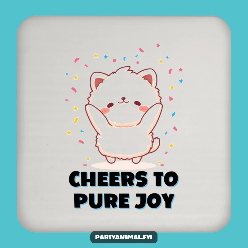 Funny Joyful Animal Confetti Drink Coaster: Protect Surfaces with Cheer, Fun Funny Gift!