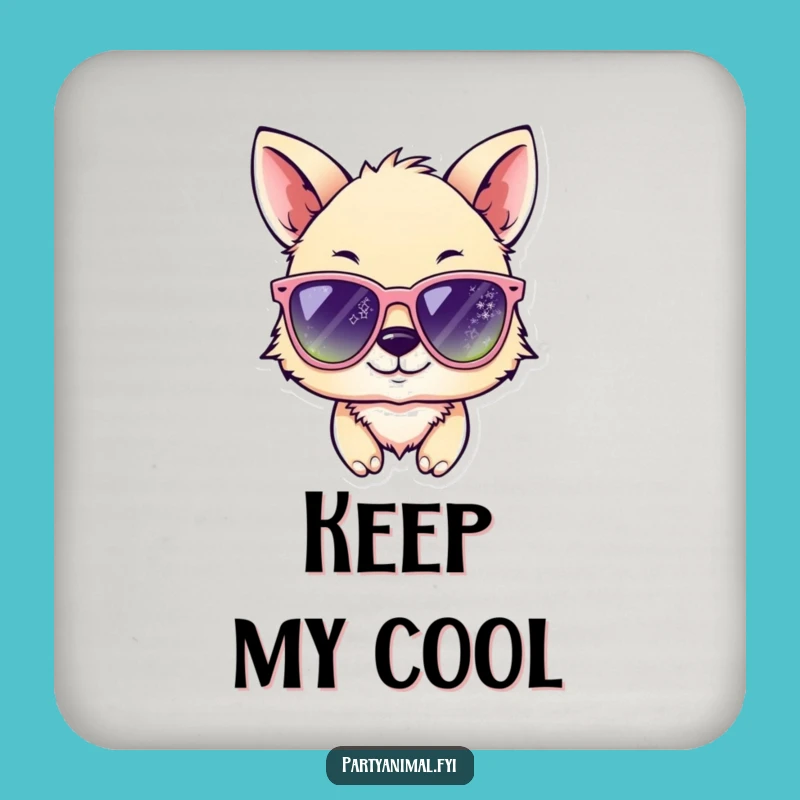 Funny Animal Wink Sunglasses Drink Coaster: Protect Surfaces with Hilarious Coolness, Funny Gift