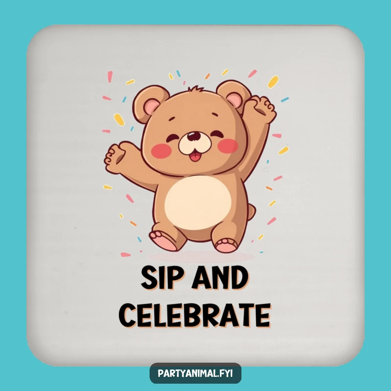 Funny Bear Art Coaster: Wild Dancer Drink Protector, Perfect Funny Gift