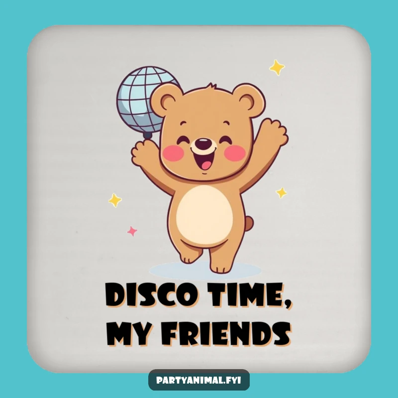 Funny Dancing Bear Disco Ball Coaster - Hilarious Drink Protection